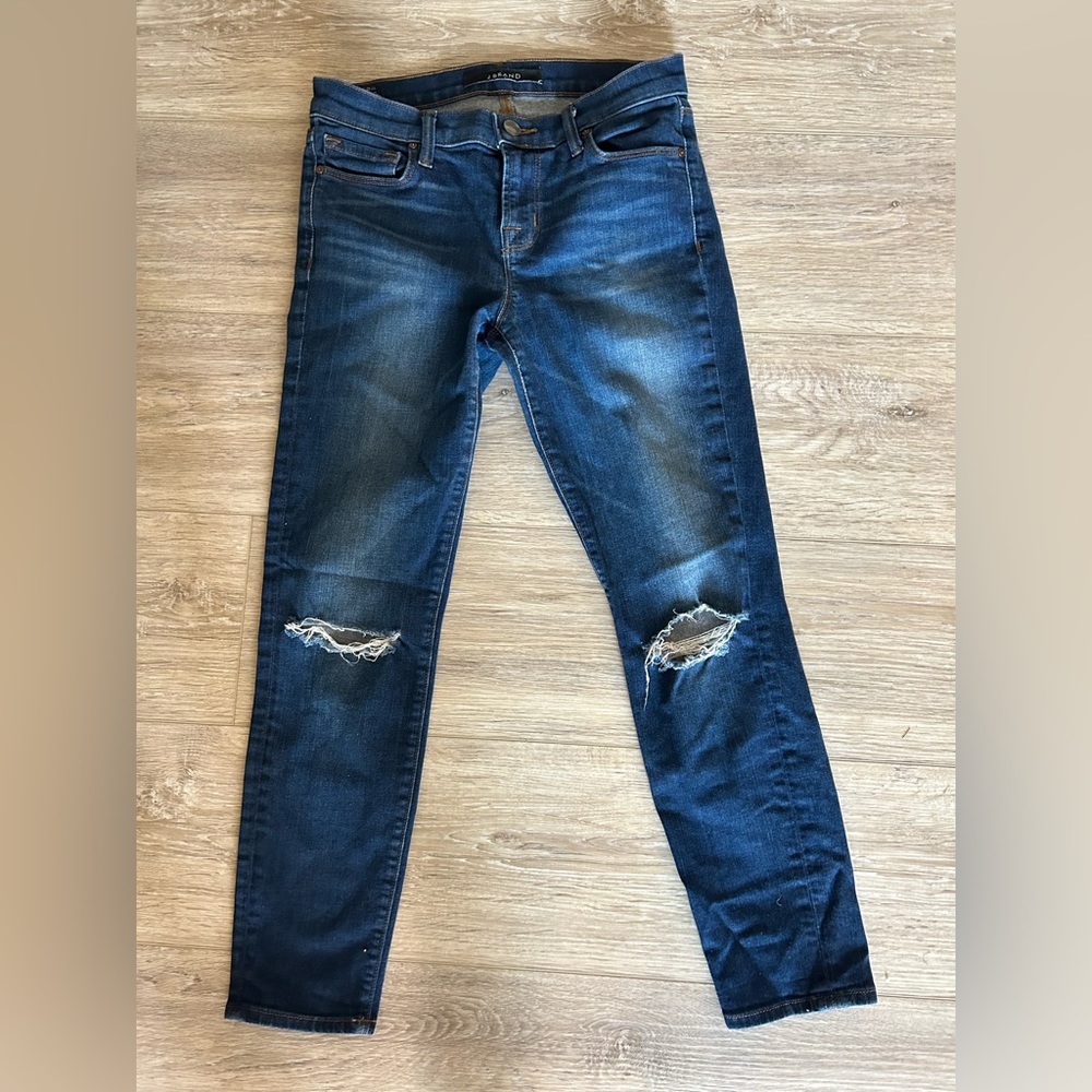J Brand Cropped Distressed Jeans